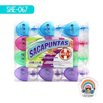 SACAPUNTAS DE PLASTICO 1H "MOUSE" C/12PZ.