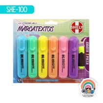 MARCATEXTOS COLORES PASTEL SET CON 6 PC.