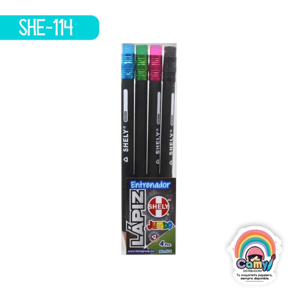 LAPIZ ENTRENADOR SHELY JUMBO NEGRO C/4 JG04
