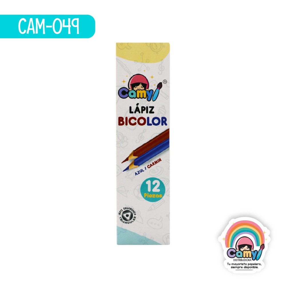 LPZ BICOLOR CAMY DELGADO C/12 ROJO/AZUL
