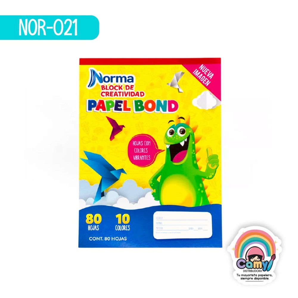 BLOCK CREATIVIDAD PAPEL BOND COLORES 80H