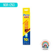 LPZ DUPLO GRAFITO CON ROJO NORMA 10 PZAS