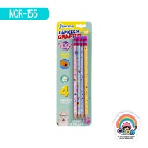 LAPIZ DE GRAFITO CIRCULAR DOGS C/4PZ NORMA