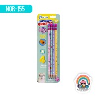 LAPIZ DE GRAFITO CIRCULAR DOGS C/4PZ NORMA