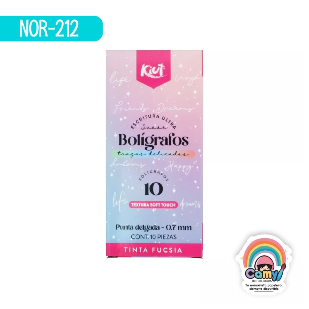 BOLIGRAFO KIUT CAJA X 10 UND FUCSIA