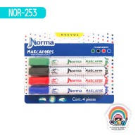 MARCADORES P/PIZARRON C/4 SURT BLISTER