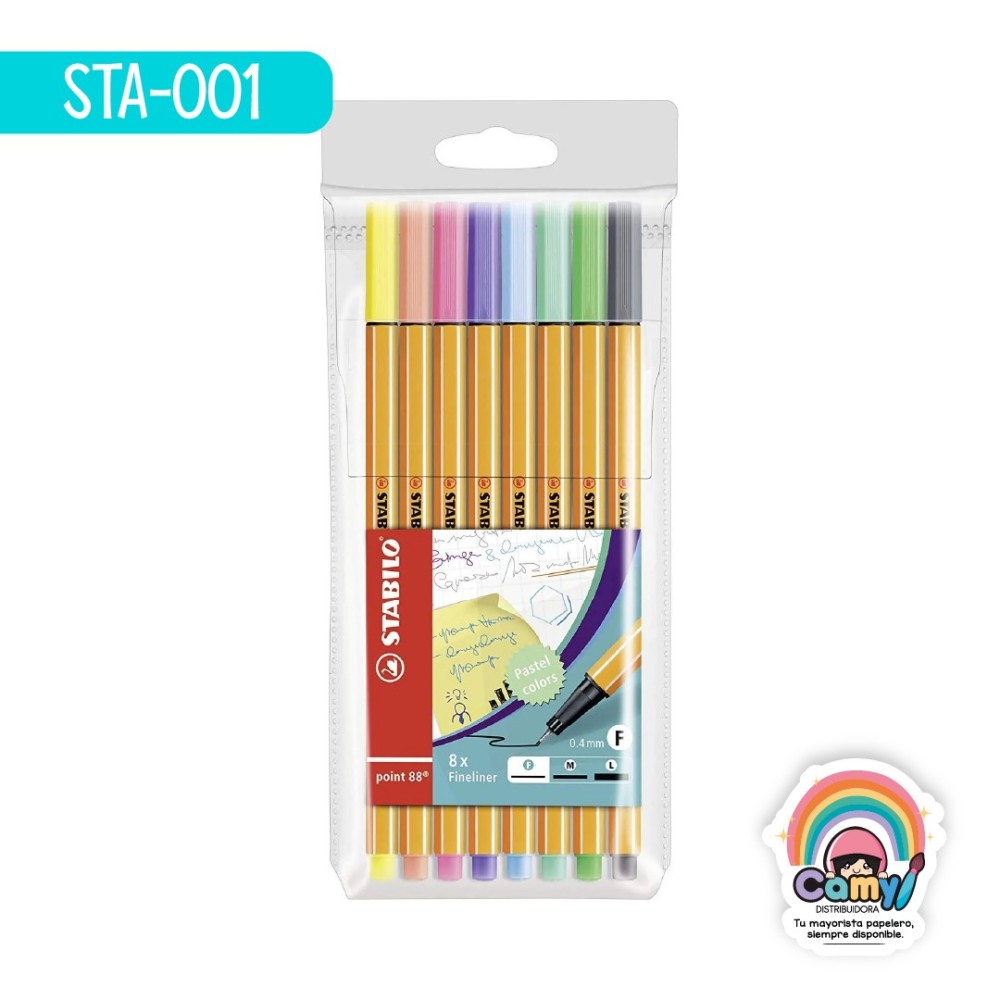 EST C/8 ROTULADORES POINT 88 COLORES  PASTEL