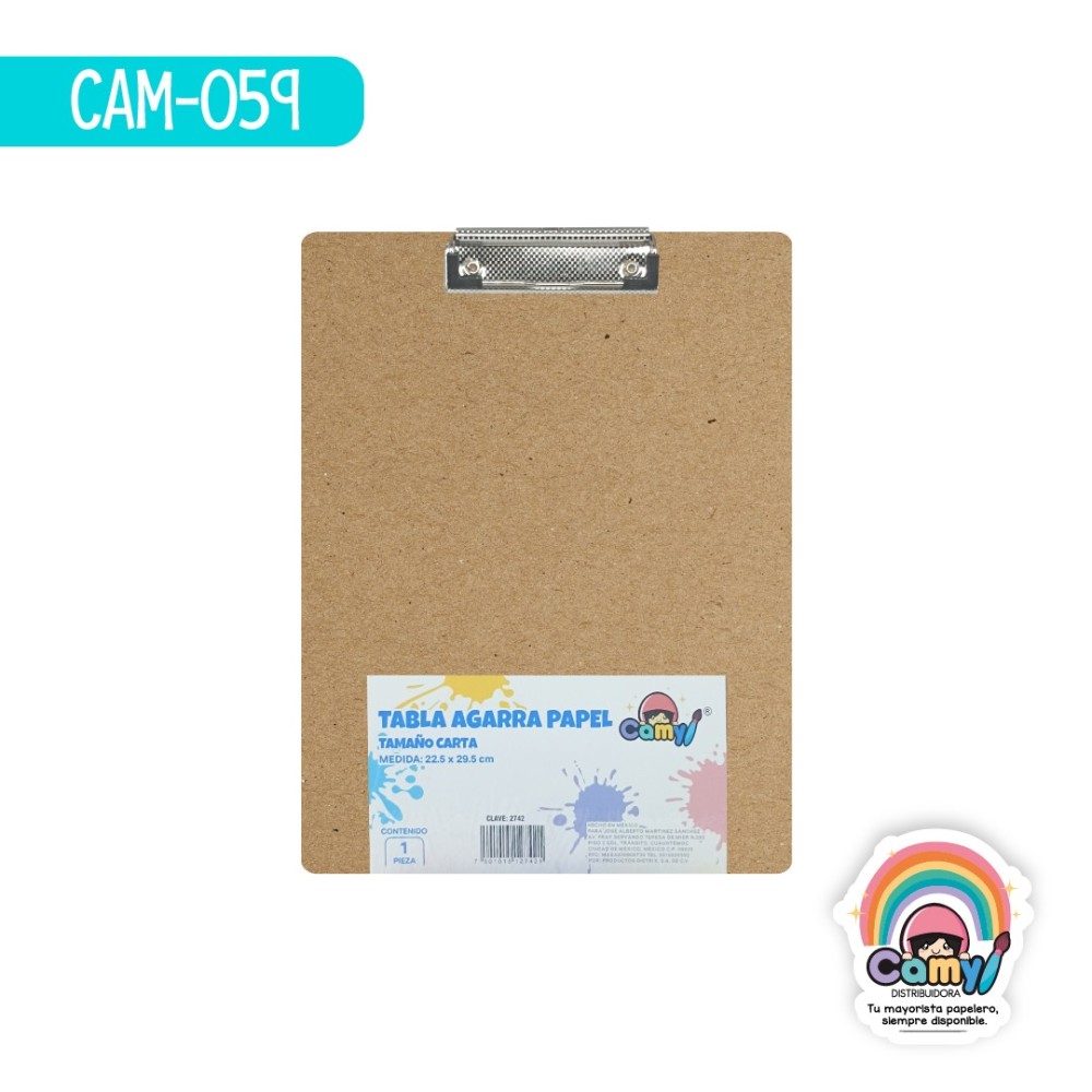 TABLA CAMY MADERA AGARRA PAPEL CARTA