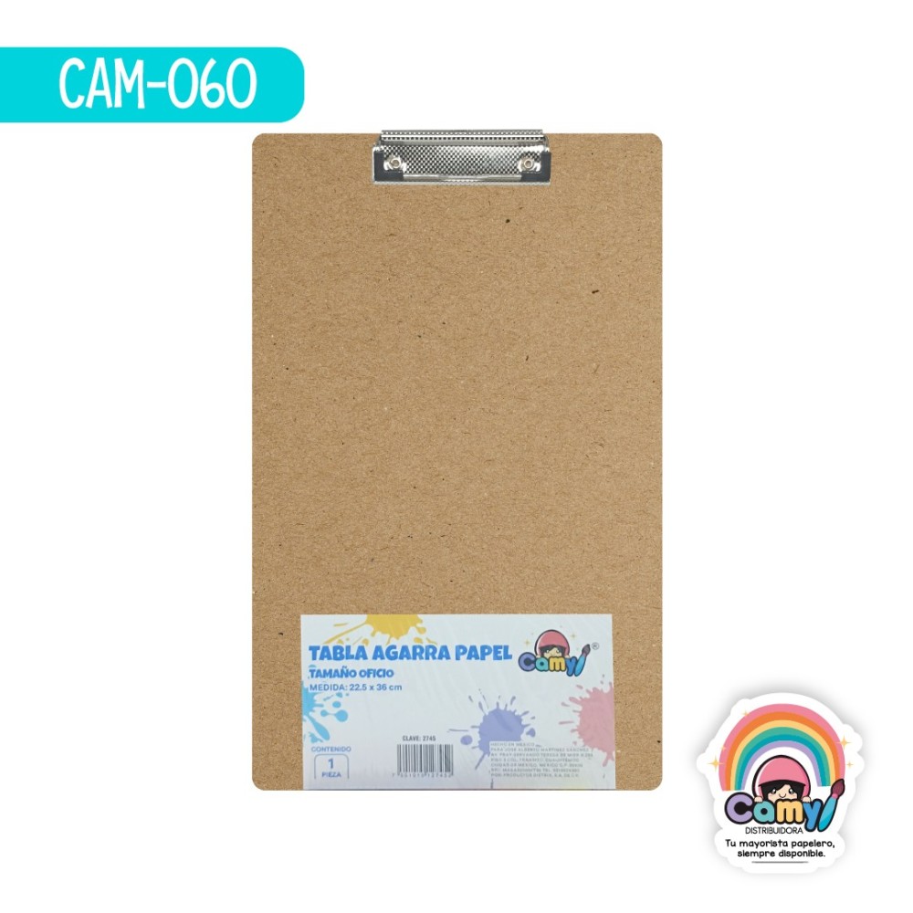 TABLA CAMY MADERA AGARRA PAPEL OFICIO