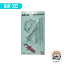 JUEGO DE GEOMETRÍA DELTA DEL65 C/5PZAS DEL65