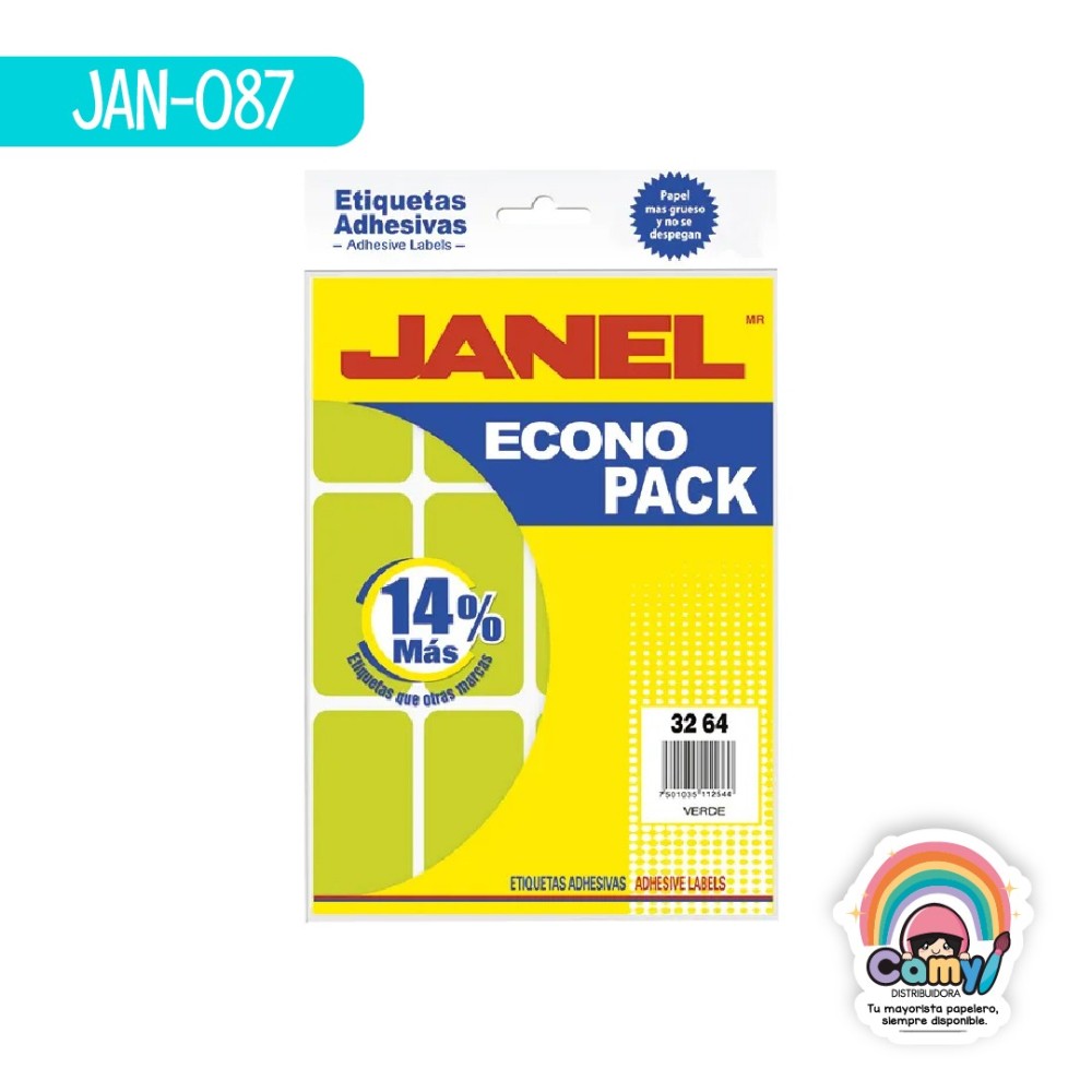 ETIQ ECONOPACK VERDE 32MMX64MM