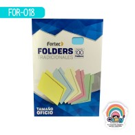 FORTEC FOLDER OFICIO 175 GR AZUL C/100