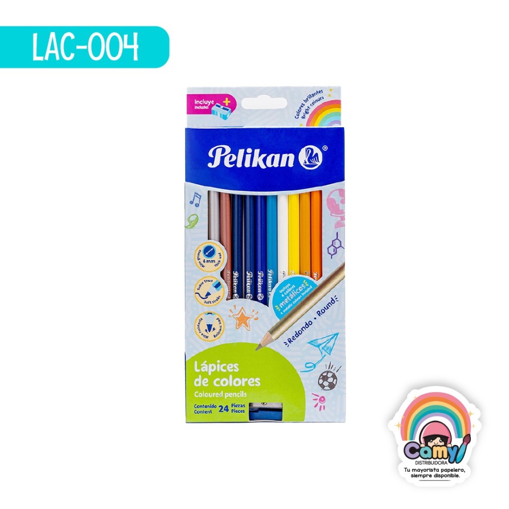 LPZ COLORES PELIKAN C/24 LARGOS