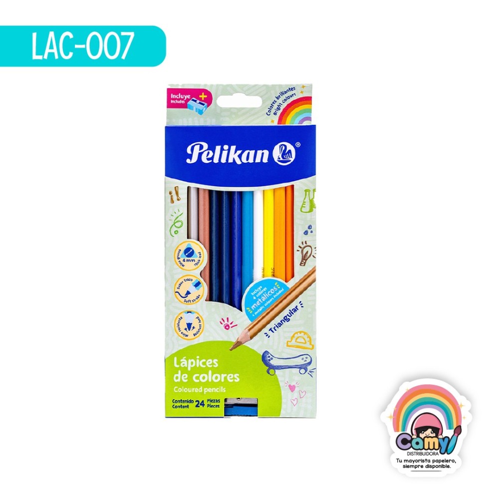 LPZ COLORES PELIKAN TRIANG C/24 LARGOS