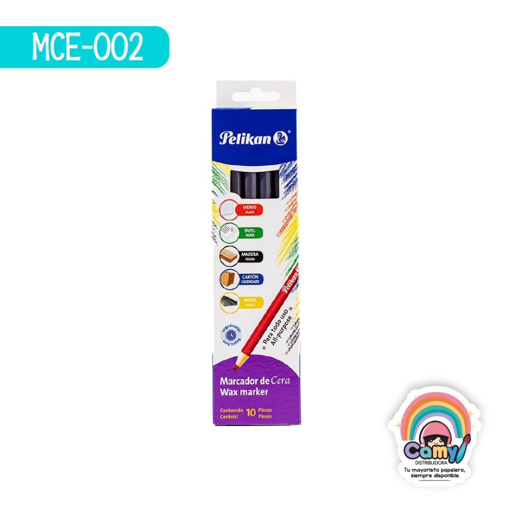 MARCADOR DE CERA PELIKAN C/10 AZ
