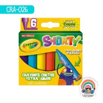 6 CRAYONES CORTO EXT JUMBO SHORTY CRAYOLA