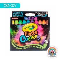 10 CRAYONES FIESTA DE COLORES CRAYOLA
