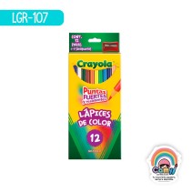 12 LAPICES DE COLOR CON SACAPUNTAS CRAYOLA