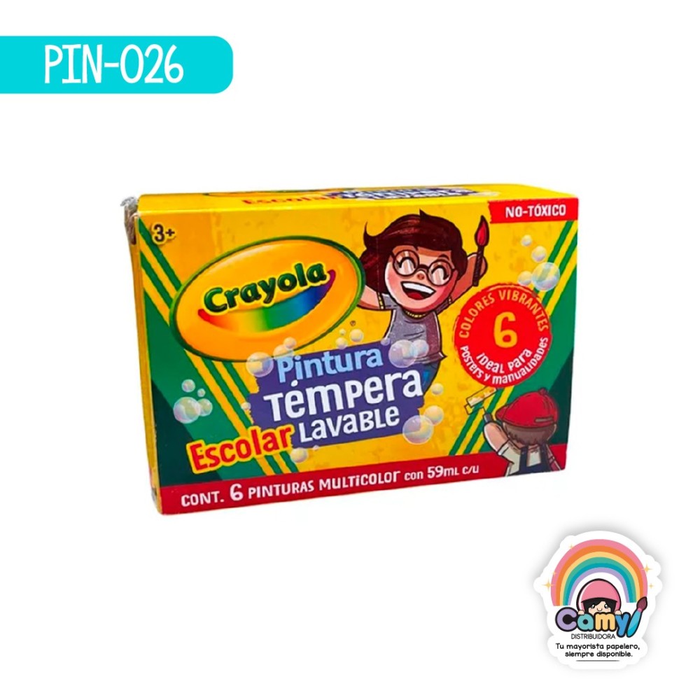 6 PINTURAS TEMPERA CRAYOLA 59ML MULTICOLOR