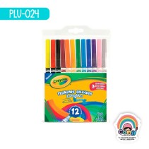 12 PLUMONES DELGADOS LAVABLES CRAYOLA
