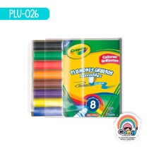 8 PLUMONES GRUESOS LAVABLES CRAYOLA