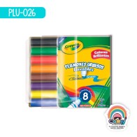8 PLUMONES GRUESOS LAVABLES CRAYOLA