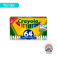 64 PLUMONES GRUESOS LAVABLES CRAYOLA