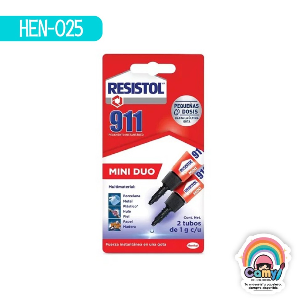 PEGAMENTO RESISTOL 911 C/2 TUBOS DE 1G C/U