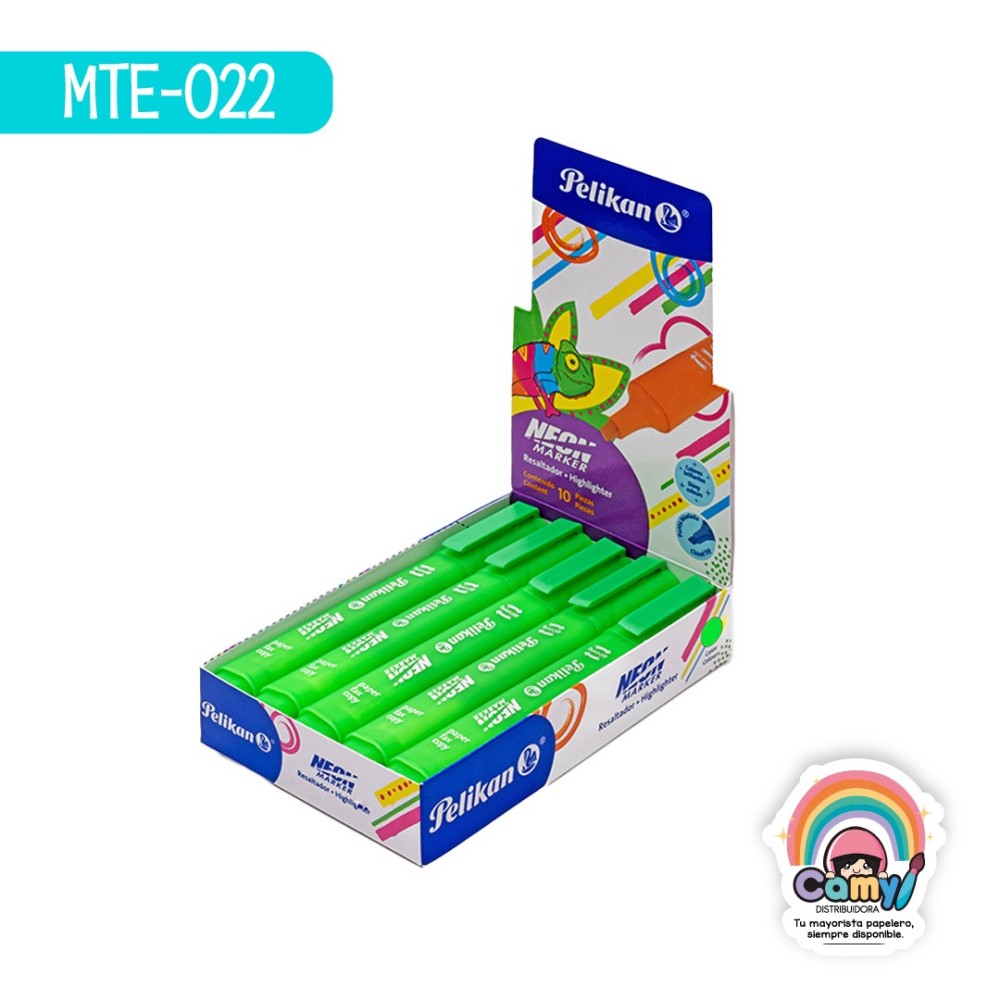 NEON MARKER PELIKAN VERDE C/10