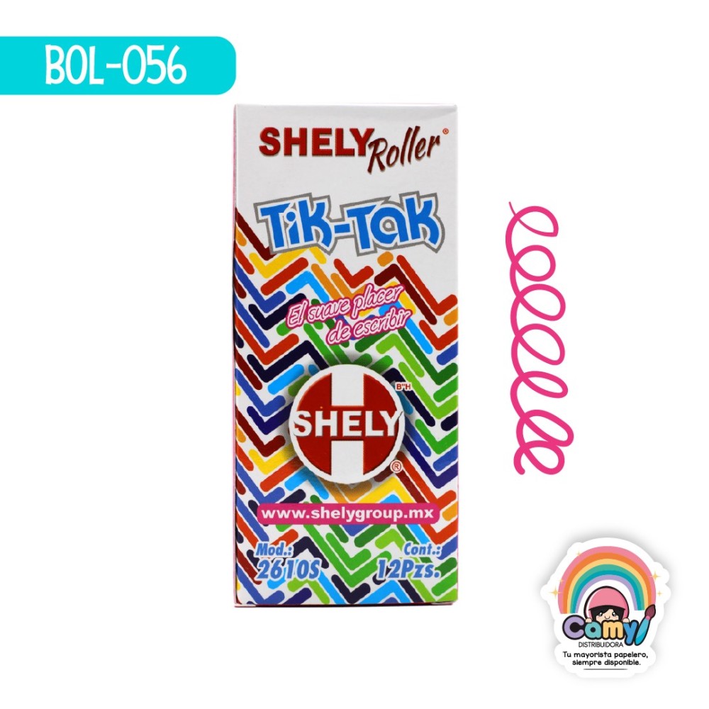 BOL SHELY TIK-TAK ROLLER RETRACTIL ROSA C/12