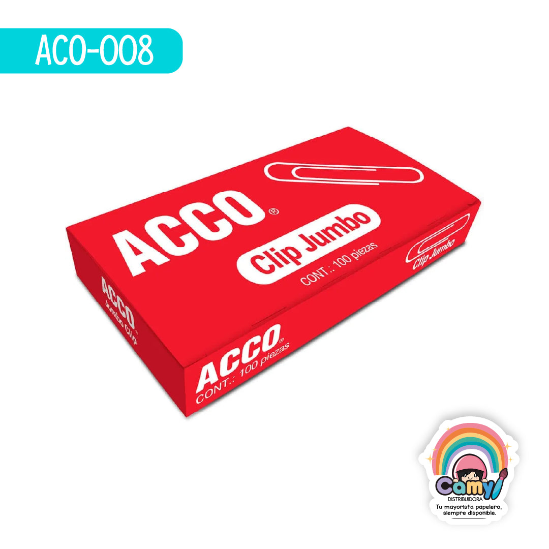 ACO-008 CLIP ACCO JUMBO 100 PZAS  CAJA