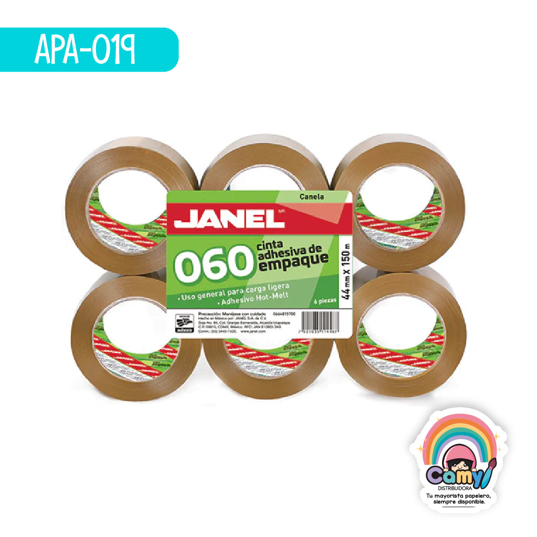 APA-019 CINTA JANEL CANELA DE 44X150MTS C/6 PZS.