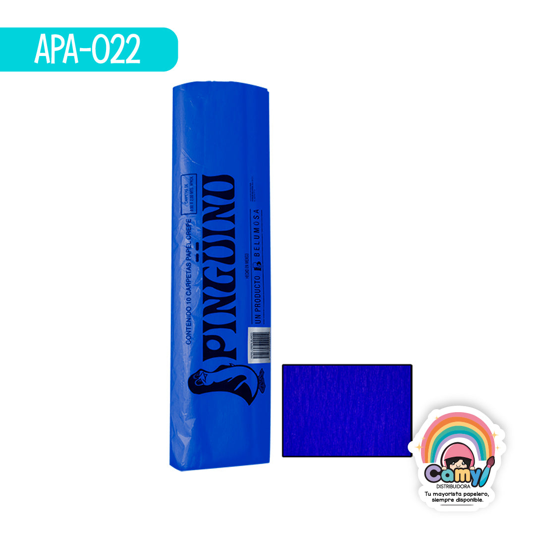 APA-022 PAPEL CREPE PINGÜINO AZUL VICTORIA C/10