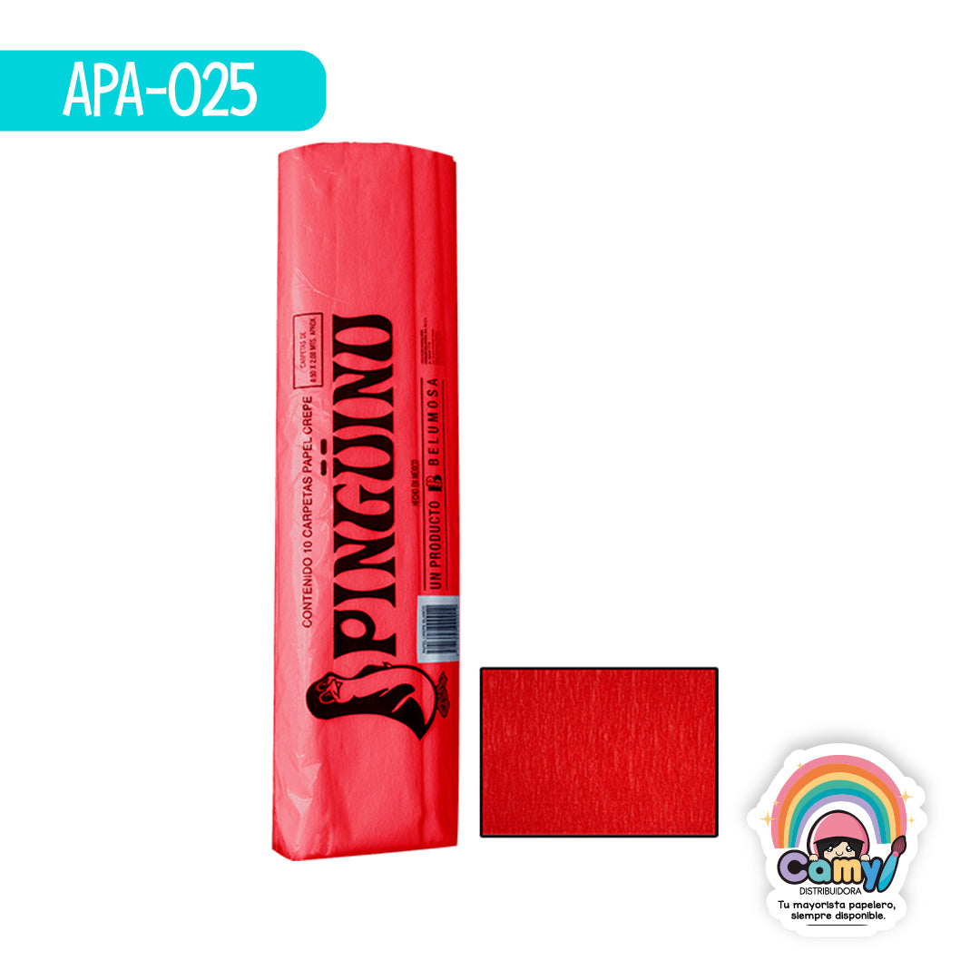 APA-025 PAPEL CREPE PINGÜINO ROJO NAVIDAD C/10