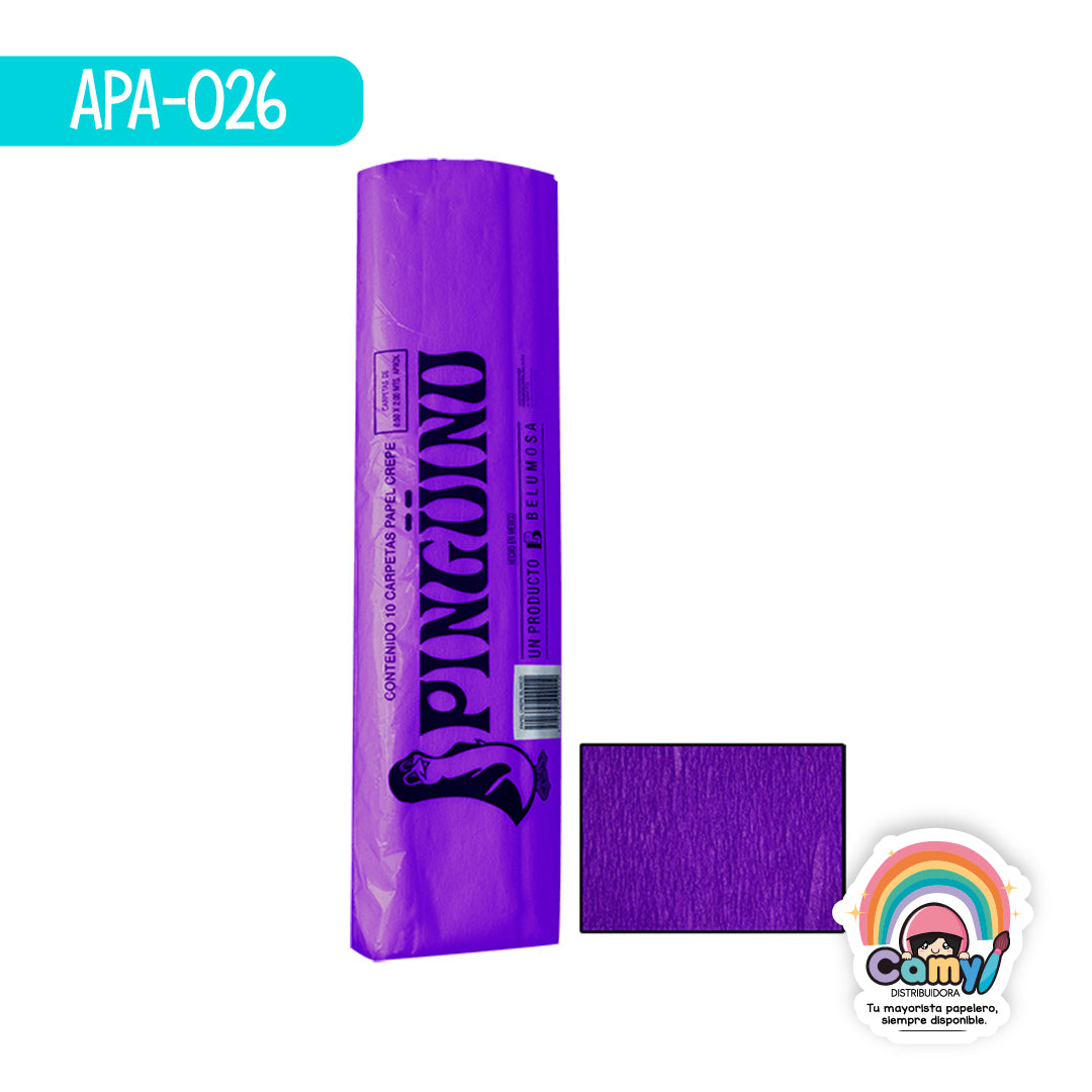 APA-026 PAPEL CREPE PINGÜINO MORADO C/10