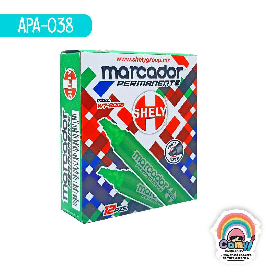 APA-038 MARCADOR PERMANENTE SHELY WT-8006 VERDE