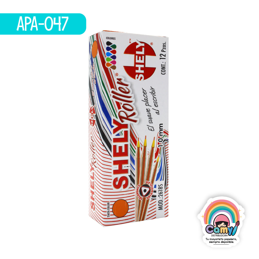 APA-047 BOL SHELY ROLLER DE COLOR NARANJA C/12
