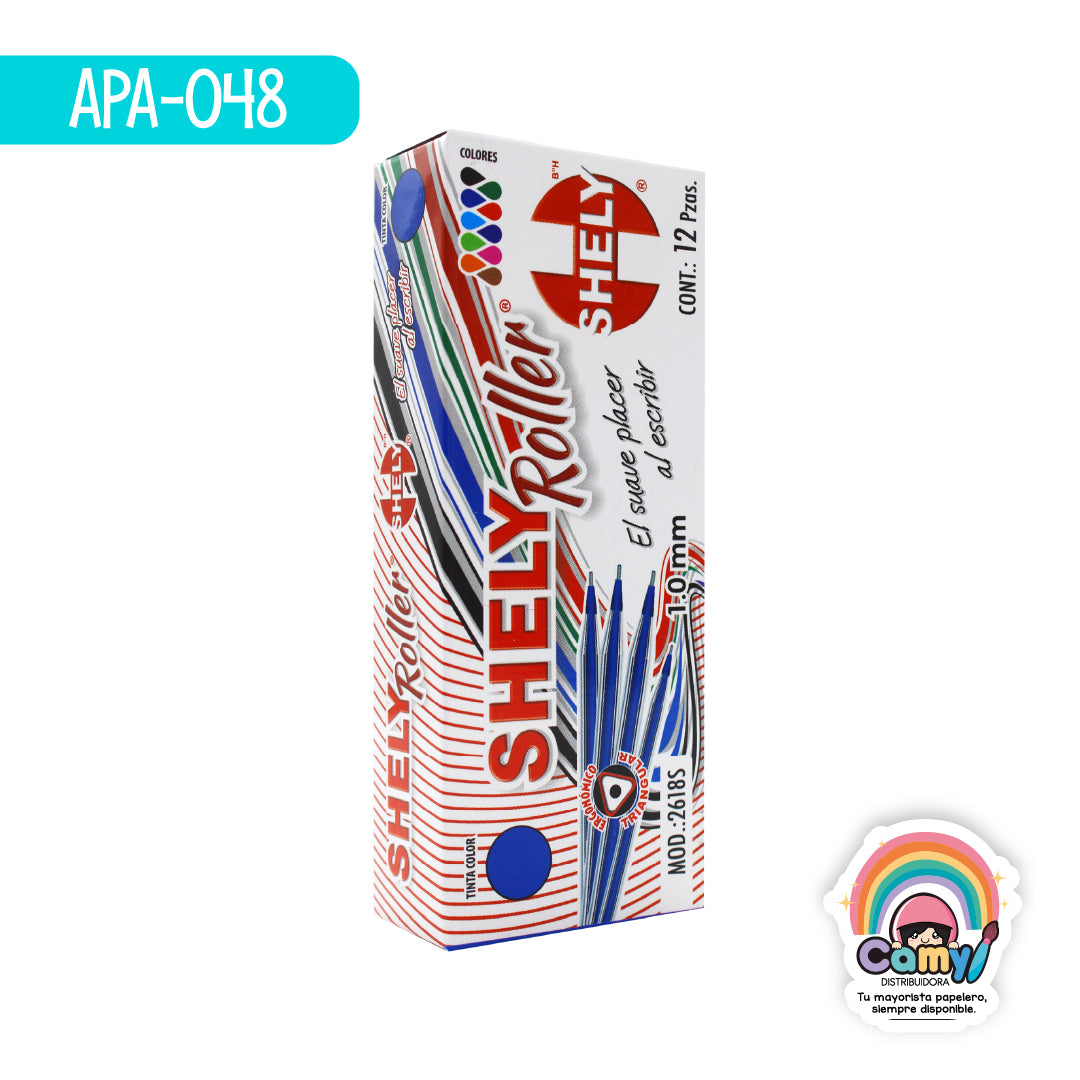 APA-048 BOL SHELY ROLLER DE COLOR AZUL C/12