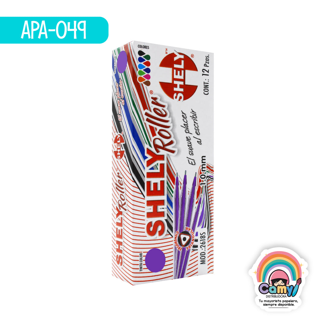 APA-049 BOL SHELY ROLLER DE COLOR MORADO C/12