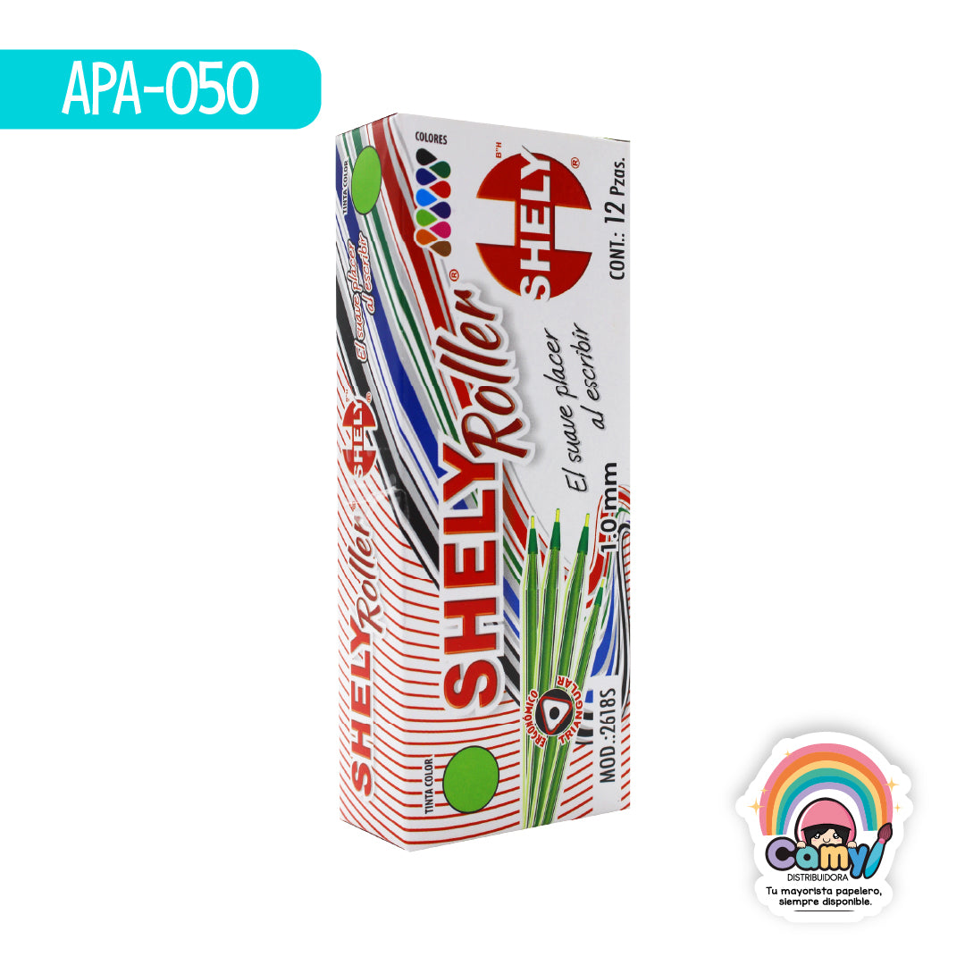 APA-050 BOL SHELY ROLLER DE COLOR VERDE CLARO C/12
