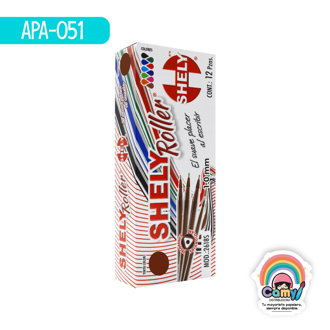 APA-051 BOL SHELY ROLLER DE COLOR CAFE C/12