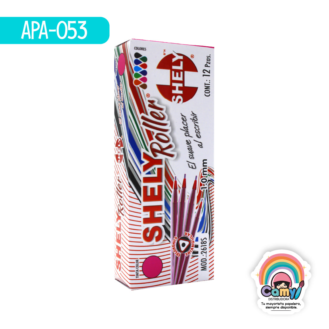 APA-053 BOL SHELY ROLLER DE COLOR ROSA C/12