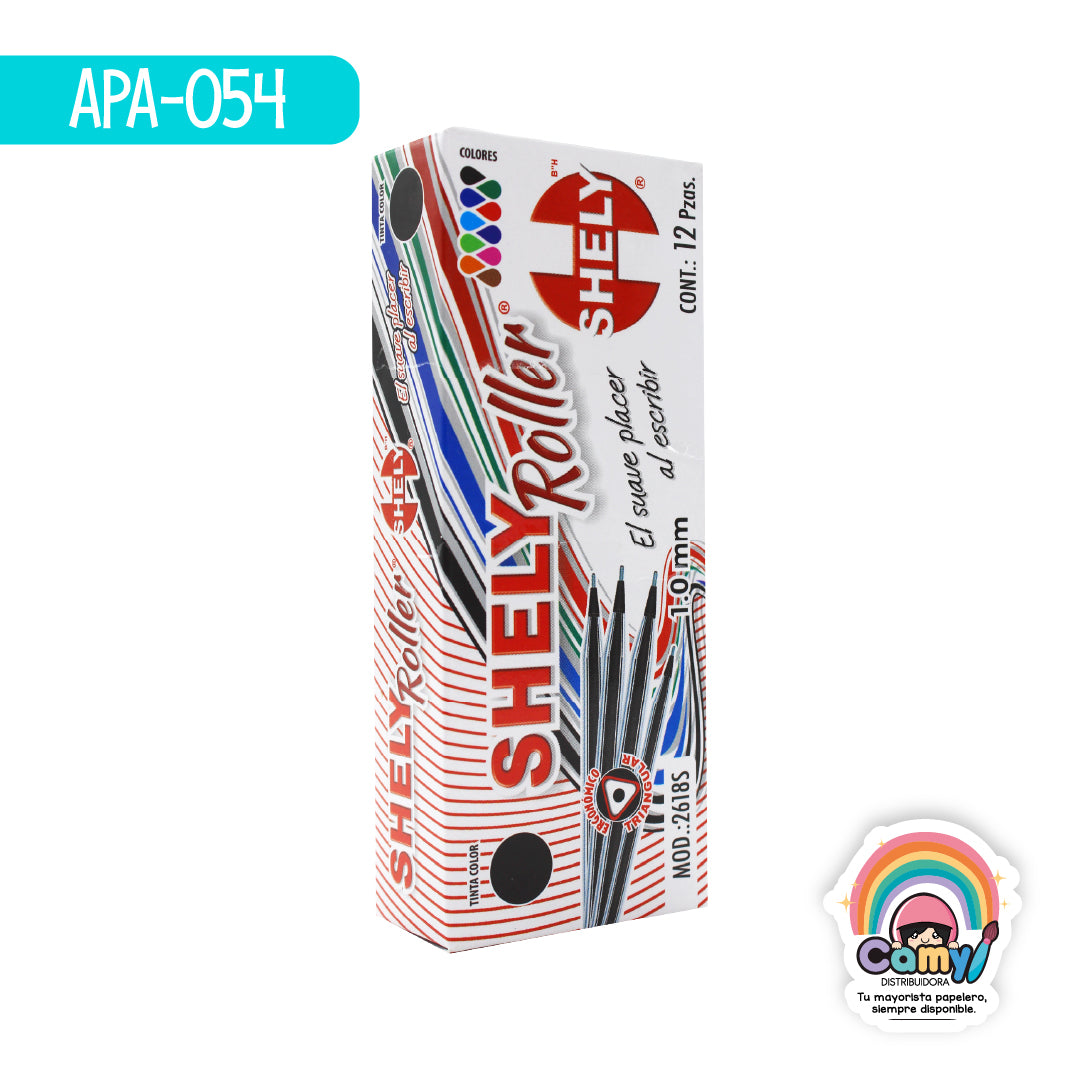 APA-054 BOL SHELY ROLLER DE COLOR NEGRO C/12