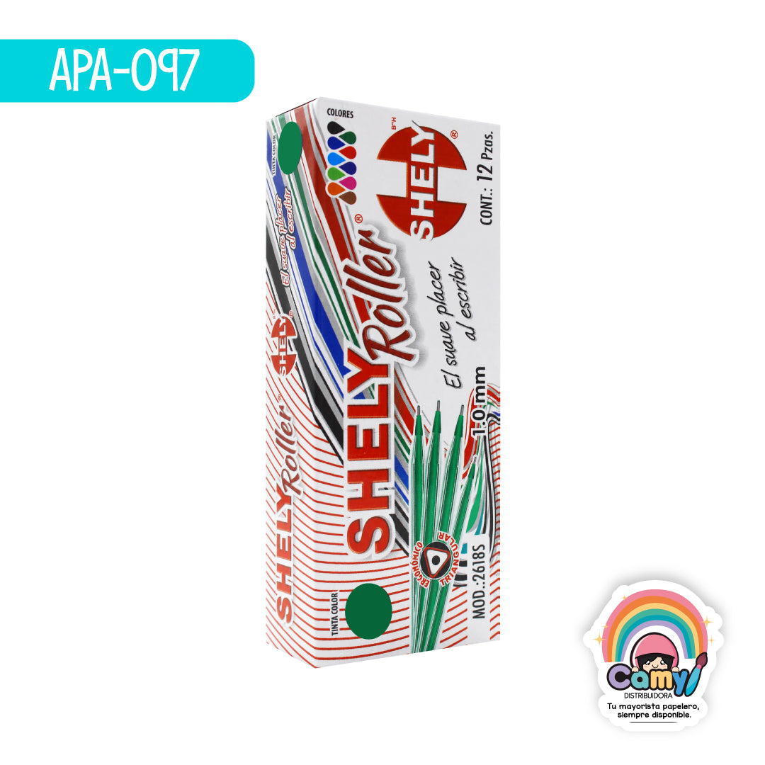 APA-097 BOL SHELY ROLLER DE COLOR VERDE C/12