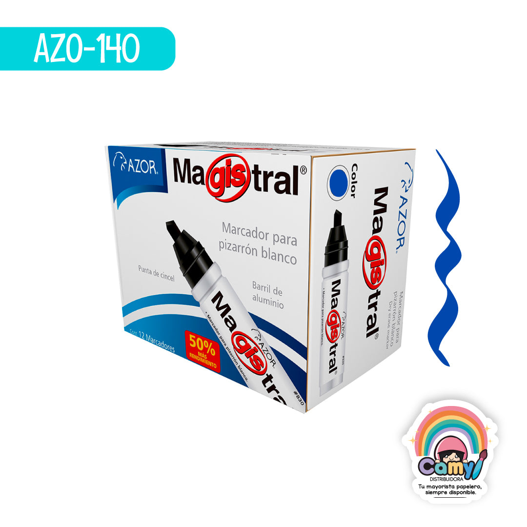 AZO-140 MARCADOR ALUMINIO MAGISTRAL AZUL C/12 AZOR