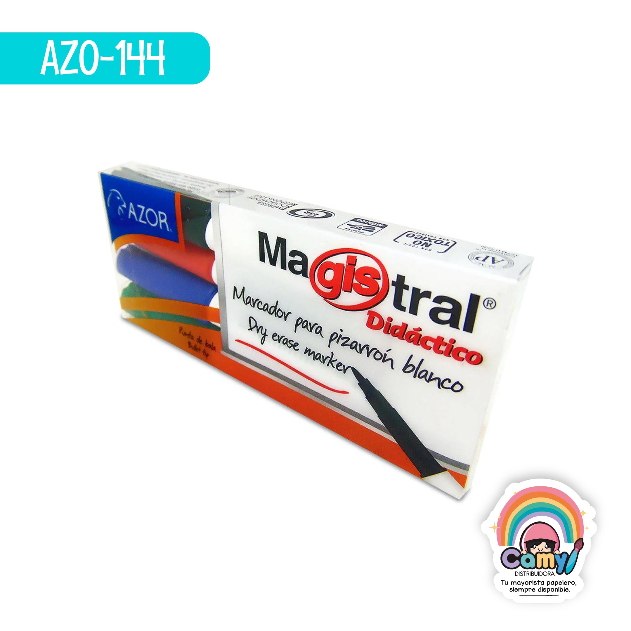 AZO-144 MARCADOR MAGISTRAL DIDACTICO PTO FINO EST C/4 SURT AZOR