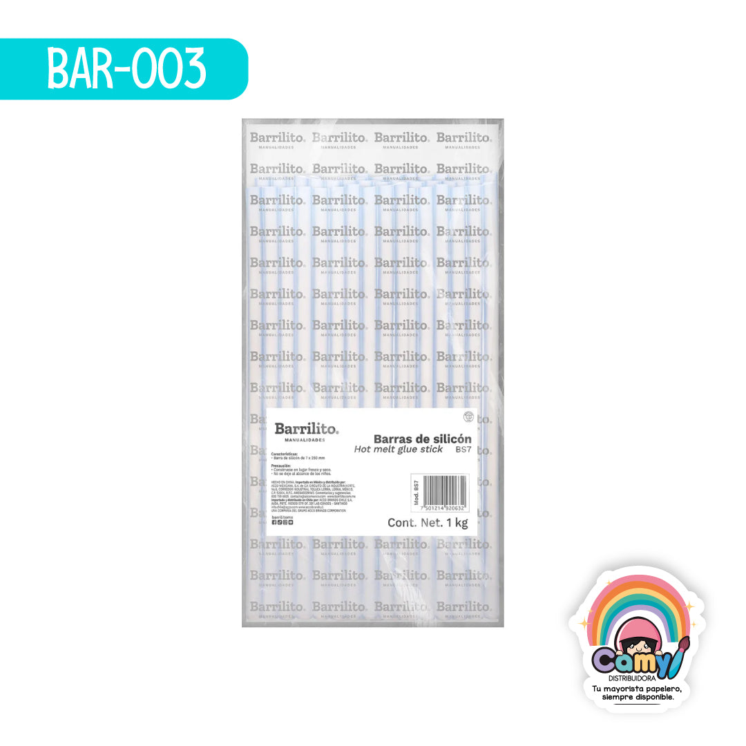 BAR-003 BARRAS SILICÓN BARRILITO 7X250MM BOLSA 1KG BS7T