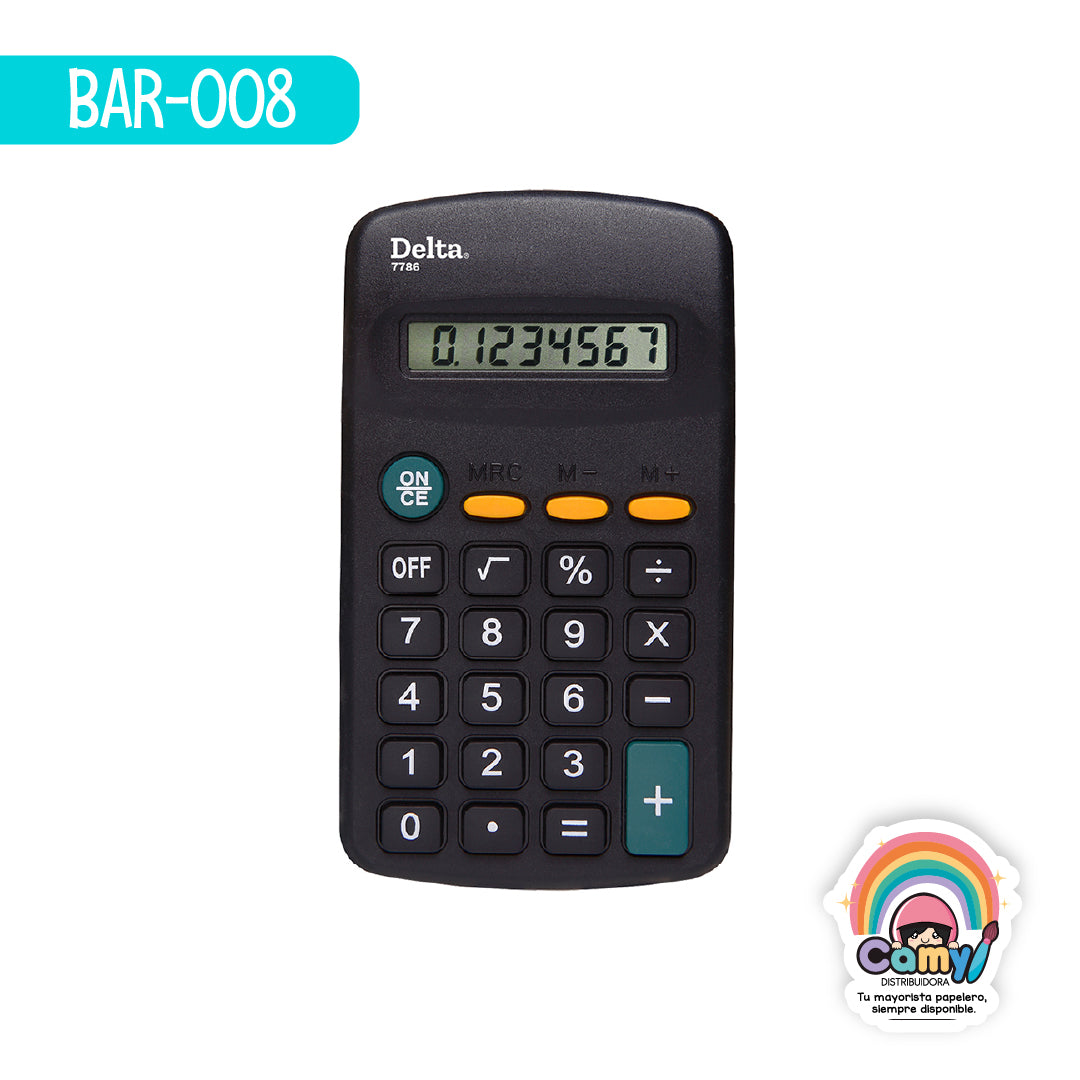 BAR-008 CALCULADORA BARRILITO BOLSILLO 8 DIG DELTA 7786