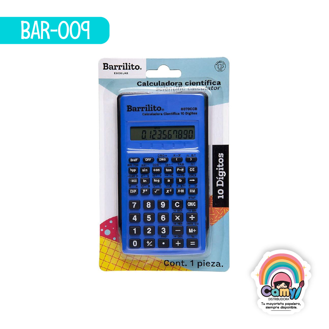 BAR-009 CALCULADORA BARRILITO CIENTÍFICA 10 DÍGITOS 8070CC