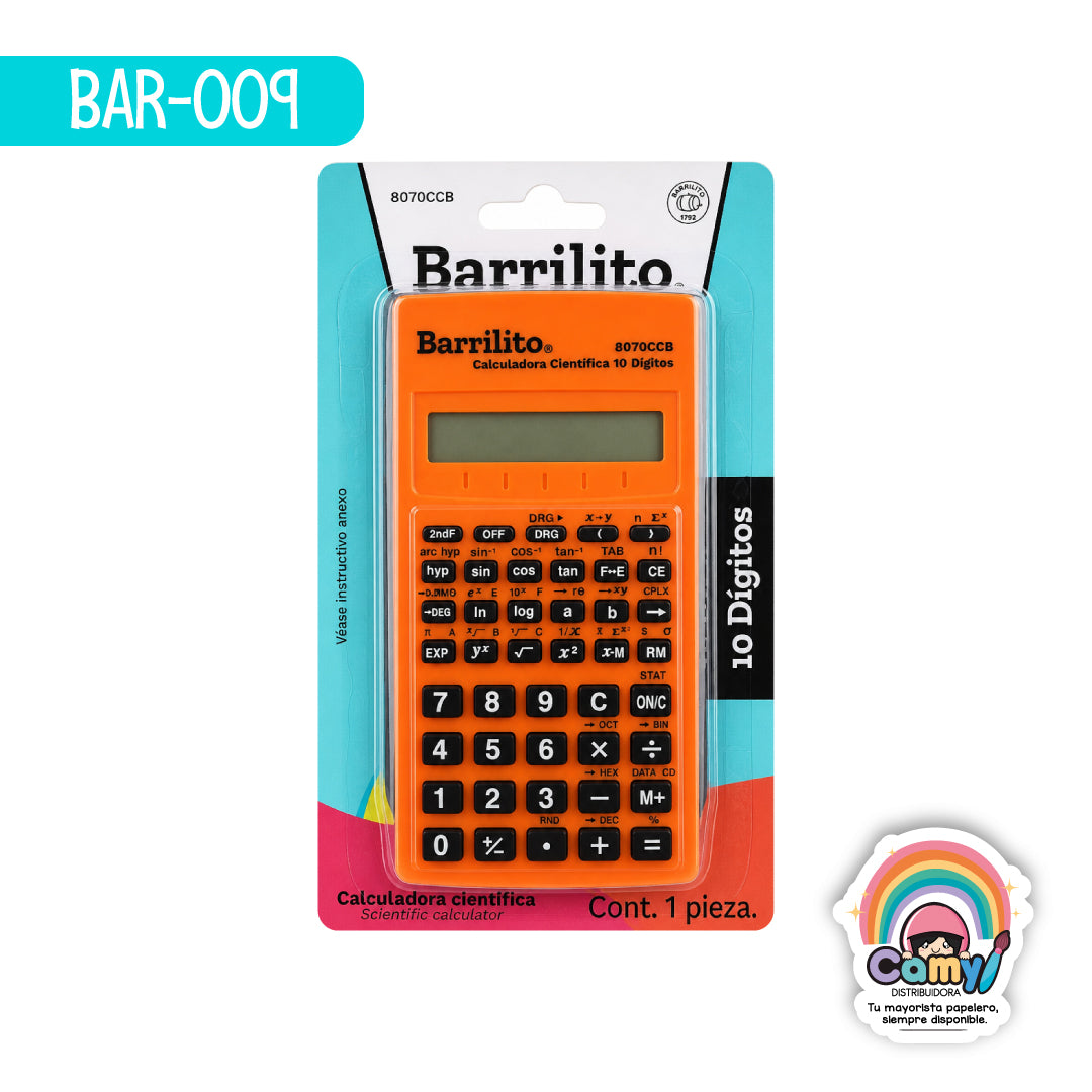BAR-009 CALCULADORA BARRILITO CIENTÍFICA 10 DÍGITOS 8070CC